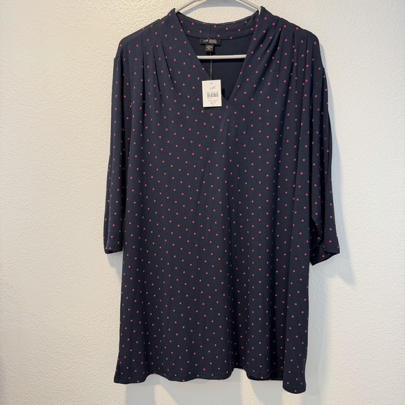 J. Jill Tops - J.JILL Wearever Size-XL/P Women Dress A-Line Tunic Classic Dot Blue